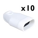 Lot de 10 Prolongateurs 6A entrée de câble droite Blanc