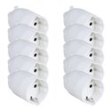 Lot de 10 Prolongateurs 16A 2P+T Schuko entrée de câble droite Blanc