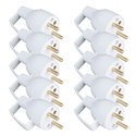 Lot de 10 Fiches 16 A 2P+T à coiffe avec anneau entrée de câble droite Blanc