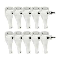 Lot de 10 Fiches 6A extra plate entrée de câble latérale Blanc