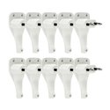 Lot de 10 Fiches 6A extra plate entrée de câble latérale Blanc