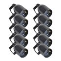Lot de 10 Prolongateurs 16A 2P+T plastique à coiffe avec anneau Noir