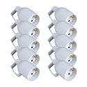 Lot de 10 Prolongateurs 16A 2P+T plastique à coiffe avec anneau Blanc