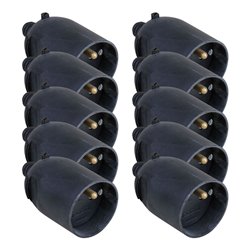 Lot de 10 Prolongateurs 16A 2P+T plastique à coiffe Noir