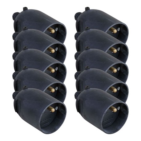 Lot de 10 Prolongateurs 16A 2P+T plastique à coiffe Noir