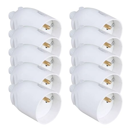 Lot de 10 Prolongateurs 16A 2P+T plastique à coiffe Blanc