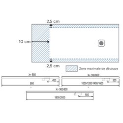 Receveur de douche Ancodesign 90X180 cm blanc