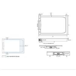 Receveur de douche Ancodesign 180x80 cm blanc