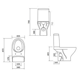 Pack WC à poser Ancoswing sans bride