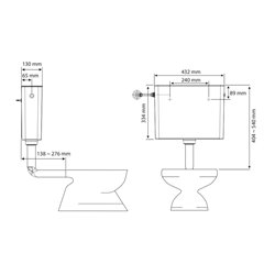 Reservoir WC Semi-bas simple volume Ancoflow