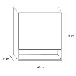 Armoire de toilette Ancodesign 1 porte bleu azur mat