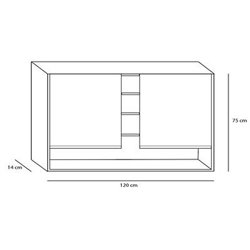 Armoire de toilette Ancodesign 2 portes avec étagères blanc mat