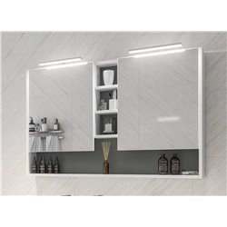 Armoire de toilette Ancodesign 2 portes avec étagères blanc mat