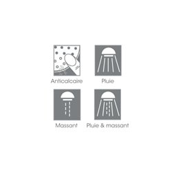 Pommeau de douche 3 jets Chromée