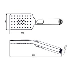 Pommeau de douche 3 jets Chromée