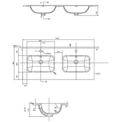 Plan de toilette 2 vasques version 140 cm Ancodesign 