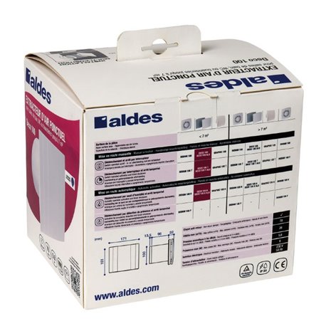 ALDES Deco 100 H Luftabsauger – Für Badezimmer & Küche, Mit Beleuchtung, Leise, Aus ABS & Aluminium | Modell 11022314