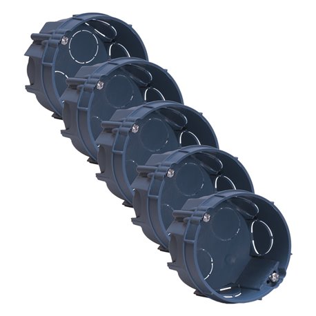 Lot de 5 boites d'appareillage maçonnerie 1 poste Ø67 mm Prof 60 mm