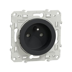 Prise de courant 2P+T à vis connexion rapide Odace  S540059 Anthracite 