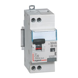 Disjoncteur différentiel DX3 4500 - vis-vis U+N 230V 20A typeAC 30mA courbe C 2M