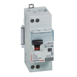 Disjoncteur différentiel DX3 4500 - vis-vis U+N 230V 16A typeF 30mA courbe C 2M