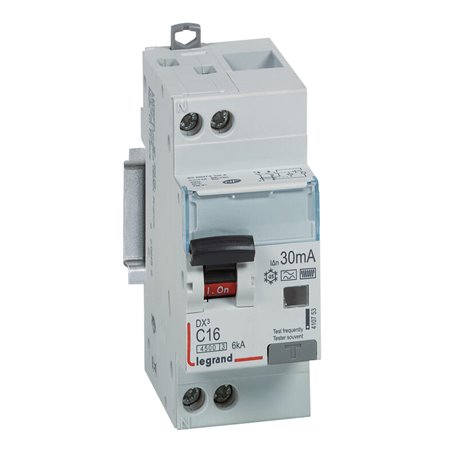 Disjoncteur différentiel DX3 4500 - vis-vis U+N 230V 16A typeF 30mA courbe C 2M
