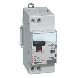 Disjoncteur différentiel DX3 4500 - vis-vis U+N 230V 10A typeAC 30mA courbe C 2M