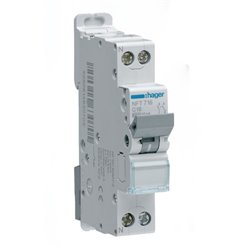 Disjoncteur 1P+N 6-10kA courbe C - 16A 1 module NFT716