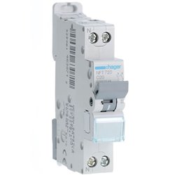 Disjoncteur 1P+N 6-10kA courbe C - 20A 1 module NFT720
