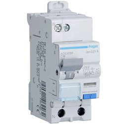 Disjoncteur differentiel 1P+N 4.5-6kA courbe C - 16A 10mA type AC ACC816F