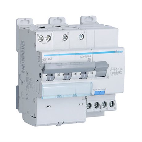 Disjoncteur Differentiel 3P+N 6-10kA courbe C - 10A 30mA type AC ADC410F