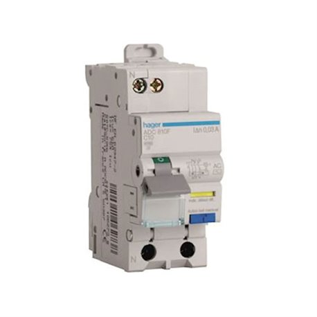 Disjoncteur differentiel 1P+N 4.5-6kA courbe C - 10A 30mA type AC ADC810F