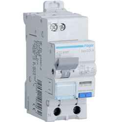 Disjoncteur Differentiel 1P+N 4.5-6kA C-16A 30mA type AC ADC816F