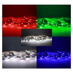 Ruban LED de 5 m 9W/m 285 Lm/m RGB + Blanc jour
