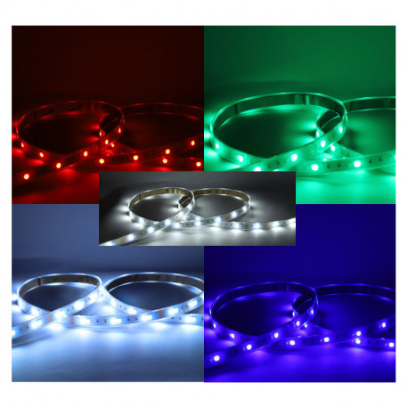 Ruban LED de 5 m 9W/m 320 Lm/m RGB + Blanc jour