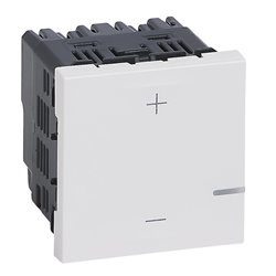 Interrupteur variateur toutes lampes 2 fils Mosaic 2 modules blanc 078407A