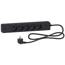 Bloc multiprise Odace Extend ST935U1B 5 prises 2P+T + 2 prises USB A Anthracite