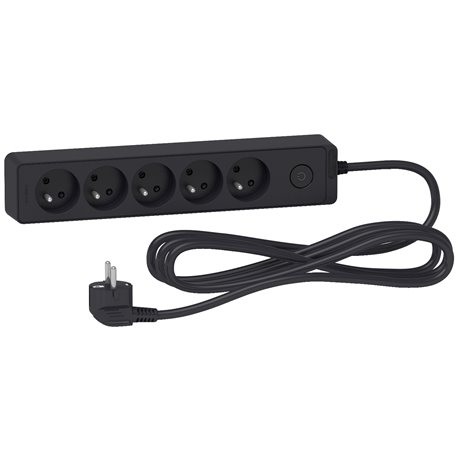 Bloc multiprise Odace Extend ST9353B 5 prises 2P+T Anthracite