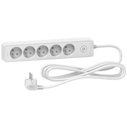 Bloc multiprise Odace Extend ST9353W 5 prises 2P+T Blanc