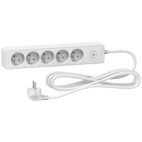 Bloc multiprise Odace Extend ST9353W 5 prises 2P+T Blanc