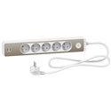 Bloc multiprise Odace Extend ST935U1WB 5 prises 2P+T + 2 prises USB A Blanc bronze