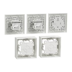 Kit pour 2 volets-roulants avec commande centralisée Odace S520567SK en saillie