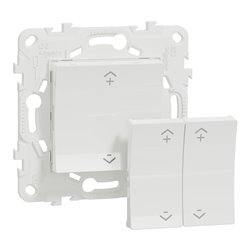 Interrupteur centralisé sans fil Wiser Unica NU557120W 2 ou 4 BP blanc antibactérien