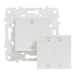 Interrupteur centralisé sans fil Wiser Unica NU557120W 2 ou 4 BP blanc antibactérien
