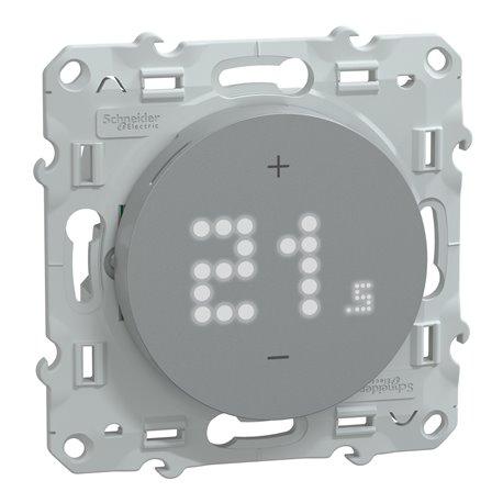 Thermostat connecté filaire Wiser Odace S530619 2A Aluminium Thermostat connecté filaire Wiser Odace S530619 2A Aluminium