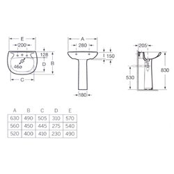 Lavabo Polo 63x49x19 cm blanc