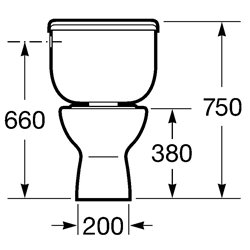 Cuvette de WC Polo Blanc 35x65,5x39 cm