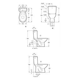 Réservoir WC Polo Blanc alim. Latérale 3/6 Litres
