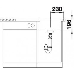 Evier Divon II 45 S-IF Inox 860x510 mm égouttoir à gauche Inox 521658