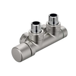 Pack robinetterie manuelle thermostatisable en H Kit Q gauche coudé, Acier Inox